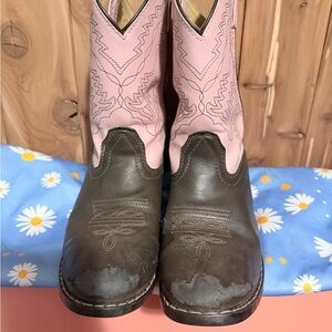 Pink and Brown Western Boots